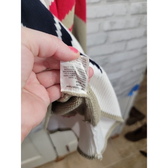 La Mode V-Neck Sweater Indian Springs Country Club Marlton NJ Red Blue Large - Picture 6 of 10